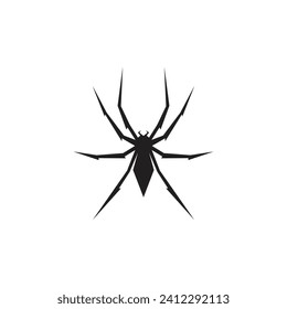 Black spider logo template vector icon illustration design