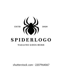 Black spider Logo vector design graphic emblem