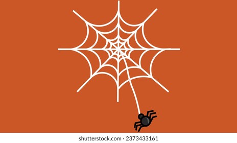 black spider nest with orange background halloween decoration spider company logo
