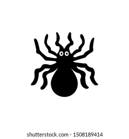 black spider on white background design, halloween concept design.