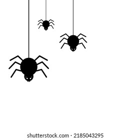 Black Spider on white background. Spider in Hallowenn day. Funny spider cartoon design.