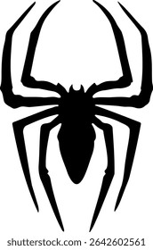 Black spider silhouette with elongated legs and symmetrical design.
"Illustration sketched in Photoshop, manually vectorized in Illustrator. Not AI-generated. No auto-tracing."