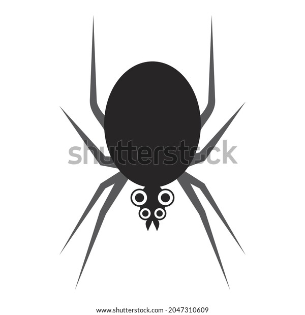 Black Spider Silhouette Long Slender Legs Stock Vector Royalty Free