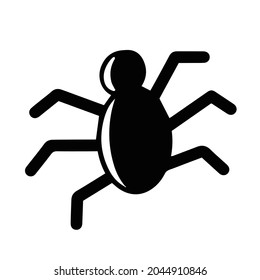 Black spider, silhouette. Vector illustration for printing, backgrounds, wallpapers, covers, packaging, greeting cards, posters, stickers, textile and seasonal design. Isolated on white background.