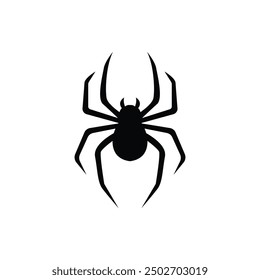 Black Spider Silhouette Vector Illustration