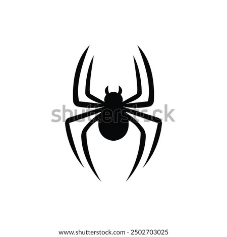 Black Spider Silhouette Vector Illustration