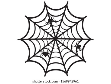 Black Spider. Spiderweb. Spider sitting on the spider's canvas