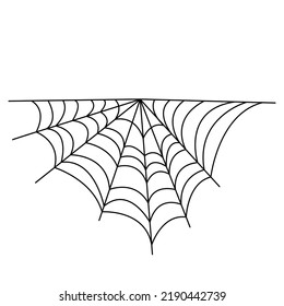 Araña negra y tela rota. Espinosa telaraña del símbolo de halloween. 