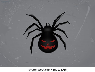 Black spider. Vector illustration
