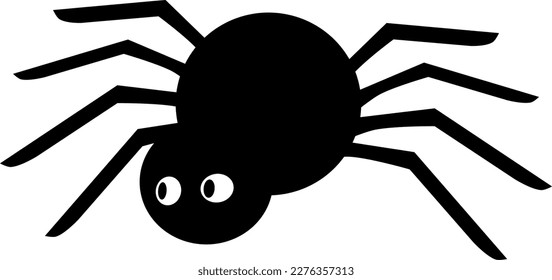 Black spider vector illustration. Animals vector. Cute spider. Halloween animal decoration.