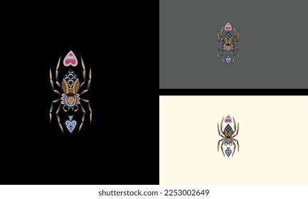 black spider vector illustration mascot design