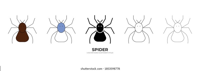 black spider vector type icon