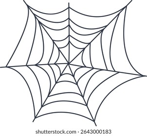 Black Spider Web Decoration. Isolated on White Background. Vector Illustration in Classic Design Pattern