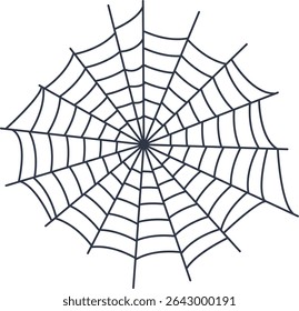 Black Spider Web Decoration. Isolated on White Background. Vector Illustration in Classic Design Pattern