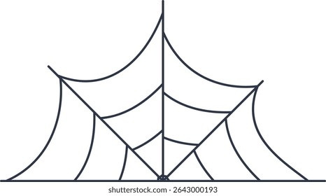 Black Spider Web Decoration. Isolated on White Background. Vector Illustration in Classic Design Pattern