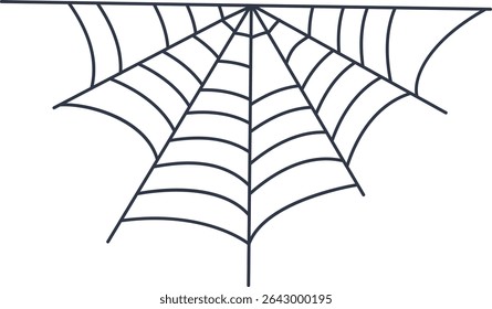 Black Spider Web Decoration. Isolated on White Background. Vector Illustration in Classic Design Pattern