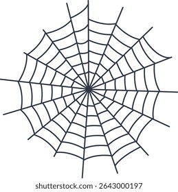 Black Spider Web Decoration. Isolated on White Background. Vector Illustration in Classic Design Pattern