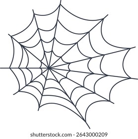 Black Spider Web Decoration. Isolated on White Background. Vector Illustration in Classic Design Pattern