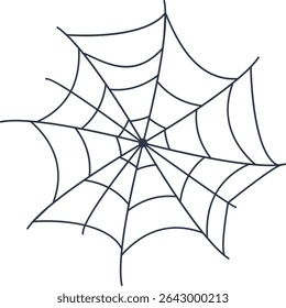 Black Spider Web Decoration. Isolated on White Background. Vector Illustration in Classic Design Pattern