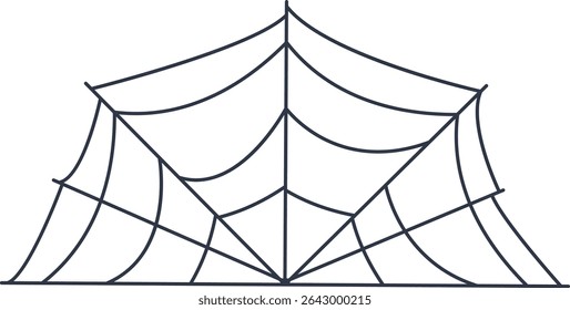 Black Spider Web Decoration. Isolated on White Background. Vector Illustration in Classic Design Pattern