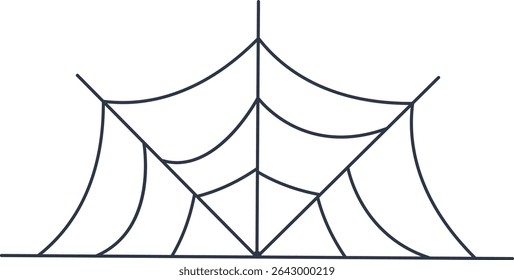 Black Spider Web Decoration. Isolated on White Background. Vector Illustration in Classic Design Pattern