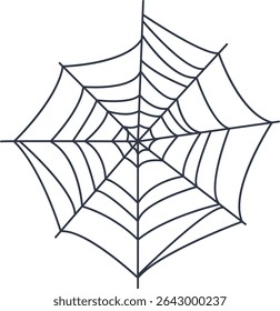 Black Spider Web Decoration. Isolated on White Background. Vector Illustration in Classic Design Pattern