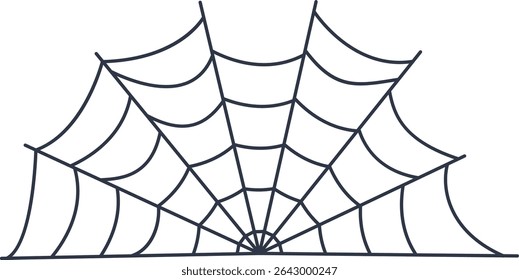 Black Spider Web Decoration. Isolated on White Background. Vector Illustration in Classic Design Pattern