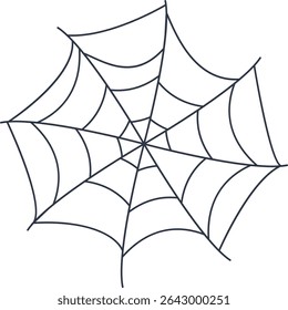 Black Spider Web Decoration. Isolated on White Background. Vector Illustration in Classic Design Pattern