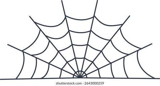 Black Spider Web Decoration. Isolated on White Background. Vector Illustration in Classic Design Pattern