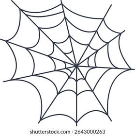 Black Spider Web Decoration. Isolated on White Background. Vector Illustration in Classic Design Pattern