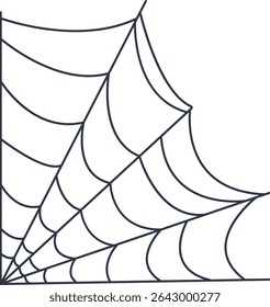 Black Spider Web Decoration. Isolated on White Background. Vector Illustration in Classic Design Pattern