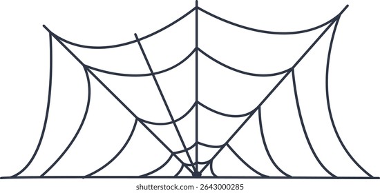 Black Spider Web Decoration. Isolated on White Background. Vector Illustration in Classic Design Pattern