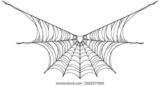 black spider web for Halloween Day vector eps