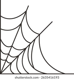 Black Spider Web Illustration. Isolated Vector icon in Simple Decoration.