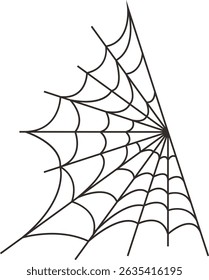 Black Spider Web Illustration. Isolated Vector icon in Simple Decoration.