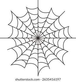 Black Spider Web Illustration. Isolated Vector icon in Simple Decoration.