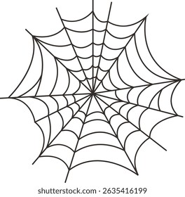 Black Spider Web Illustration. Isolated Vector icon in Simple Decoration.
