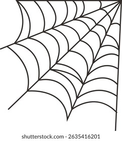 Black Spider Web Illustration. Isolated Vector icon in Simple Decoration.