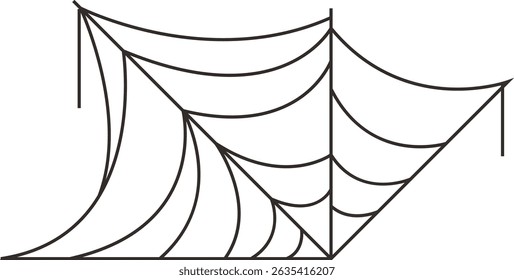 Black Spider Web Illustration. Isolated Vector icon in Simple Decoration.