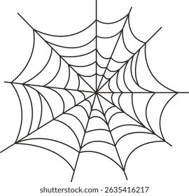 Black Spider Web Illustration. Isolated Vector icon in Simple Decoration.