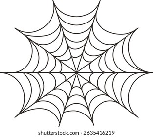 Black Spider Web Illustration. Isolated Vector icon in Simple Decoration.