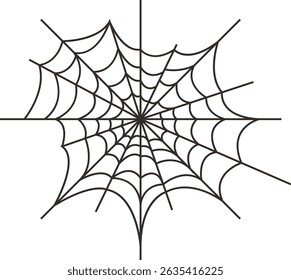 Black Spider Web Illustration. Isolated Vector icon in Simple Decoration.