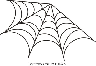 Black Spider Web Illustration. Isolated Vector icon in Simple Decoration.