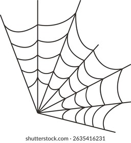 Black Spider Web Illustration. Isolated Vector icon in Simple Decoration.