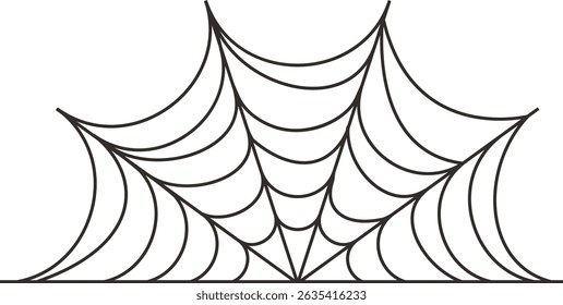 Black Spider Web Illustration. Isolated Vector icon in Simple Decoration.