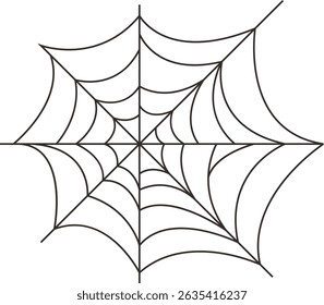 Black Spider Web Illustration. Isolated Vector icon in Simple Decoration.