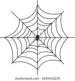 Black Spider Web Illustration. Isolated Vector icon in Simple Decoration.