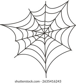 Black Spider Web Illustration. Isolated Vector icon in Simple Decoration.