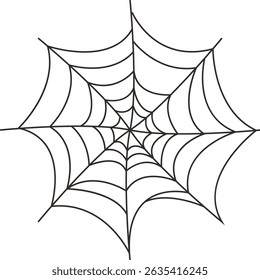Black Spider Web Illustration. Isolated Vector icon in Simple Decoration.