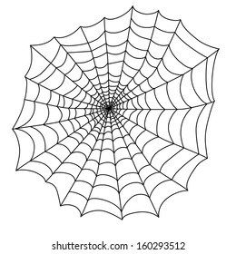 black spider web on an white background for the holiday Halloween vector